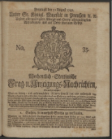 Wochentlich-Stettinische Frag- und Anzeigungs-Nachrichten. 1742 No. 35