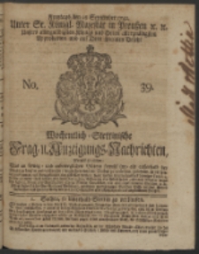 Wochentlich-Stettinische Frag- und Anzeigungs-Nachrichten. 1742 No. 39