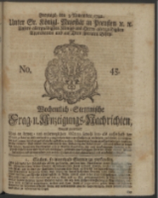 Wochentlich-Stettinische Frag- und Anzeigungs-Nachrichten. 1742 No. 45