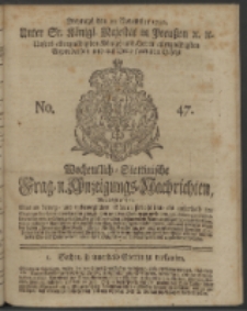 Wochentlich-Stettinische Frag- und Anzeigungs-Nachrichten. 1742 No. 47