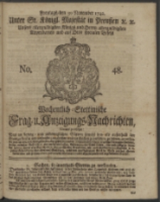 Wochentlich-Stettinische Frag- und Anzeigungs-Nachrichten. 1742 No. 48