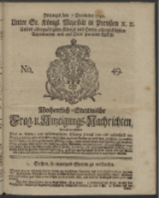 Wochentlich-Stettinische Frag- und Anzeigungs-Nachrichten. 1742 No. 49