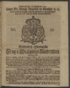 Wochentlich-Stettinische Frag- und Anzeigungs-Nachrichten. 1742 No. 52