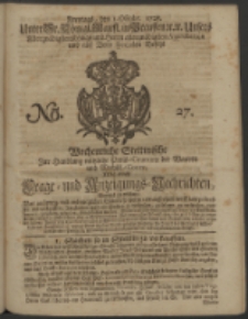 Wochentliche Stettinische zur Handlung nützliche Preis-Courante der Waaren und Wechsel-Cours, wie auch Frage- und Anzeigungs-Nachrichten. 1728 No. 27