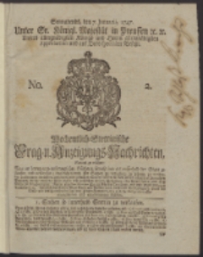 Wochentlich-Stettinische Frag- und Anzeigungs-Nachrichten. 1747 No. 2