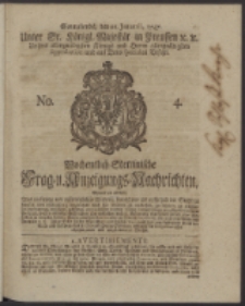 Wochentlich-Stettinische Frag- und Anzeigungs-Nachrichten. 1747 No. 4
