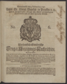 Wochentlich-Stettinische Frag- und Anzeigungs-Nachrichten. 1747 No. 6