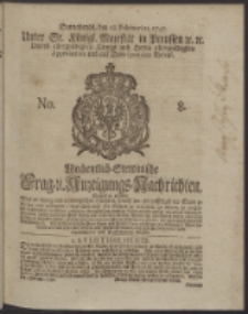 Wochentlich-Stettinische Frag- und Anzeigungs-Nachrichten. 1747 No. 8