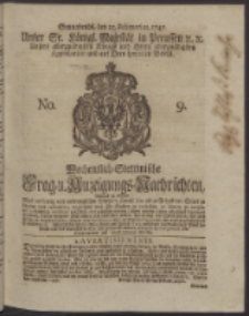 Wochentlich-Stettinische Frag- und Anzeigungs-Nachrichten. 1747 No. 9
