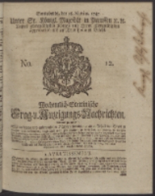 Wochentlich-Stettinische Frag- und Anzeigungs-Nachrichten. 1747 No. 12