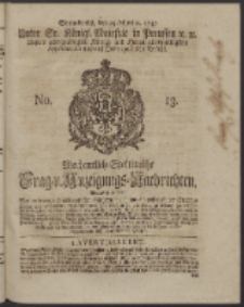 Wochentlich-Stettinische Frag- und Anzeigungs-Nachrichten. 1747 No. 13