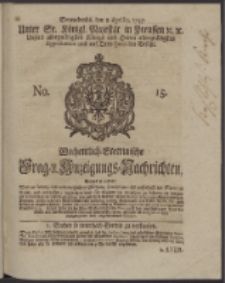Wochentlich-Stettinische Frag- und Anzeigungs-Nachrichten. 1747 No. 15