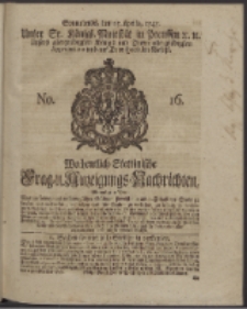 Wochentlich-Stettinische Frag- und Anzeigungs-Nachrichten. 1747 No. 16