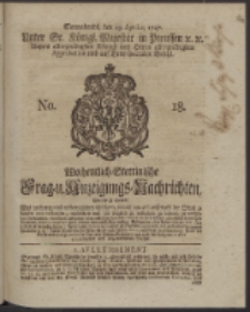 Wochentlich-Stettinische Frag- und Anzeigungs-Nachrichten. 1747 No. 18
