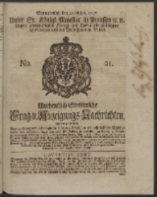 Wochentlich-Stettinische Frag- und Anzeigungs-Nachrichten. 1747 No. 21