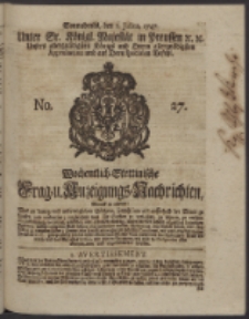 Wochentlich-Stettinische Frag- und Anzeigungs-Nachrichten. 1747 No. 27
