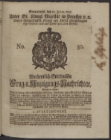 Wochentlich-Stettinische Frag- und Anzeigungs-Nachrichten. 1747 No. 30