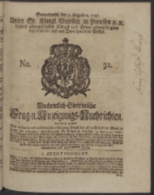 Wochentlich-Stettinische Frag- und Anzeigungs-Nachrichten. 1747 No. 32