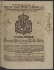 Wochentlich-Stettinische Frag- und Anzeigungs-Nachrichten. 1747 No. 34