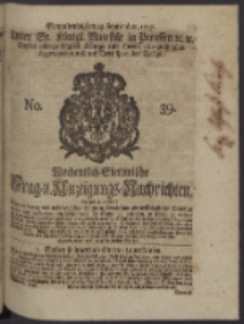 Wochentlich-Stettinische Frag- und Anzeigungs-Nachrichten. 1747 No. 39