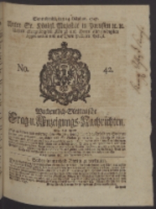 Wochentlich-Stettinische Frag- und Anzeigungs-Nachrichten. 1747 No. 42