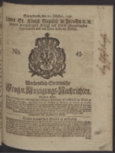 Wochentlich-Stettinische Frag- und Anzeigungs-Nachrichten. 1747 No. 43