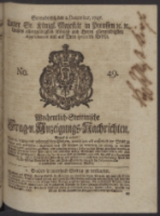 Wochentlich-Stettinische Frag- und Anzeigungs-Nachrichten. 1747 No. 49