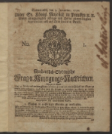 Wochentlich-Stettinische Frag- und Anzeigungs-Nachrichten. 1750 No. 1