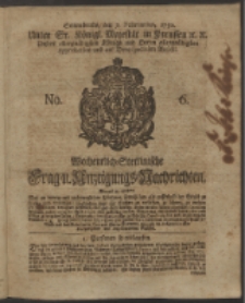 Wochentlich-Stettinische Frag- und Anzeigungs-Nachrichten. 1750 No. 6