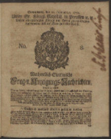 Wochentlich-Stettinische Frag- und Anzeigungs-Nachrichten. 1750 No. 8