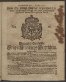 Wochentlich-Stettinische Frag- und Anzeigungs-Nachrichten. 1750 No. 18