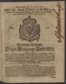 Wochentlich-Stettinische Frag- und Anzeigungs-Nachrichten. 1750 No. 21