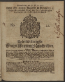 Wochentlich-Stettinische Frag- und Anzeigungs-Nachrichten. 1750 No. 22