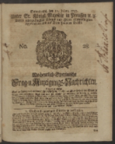 Wochentlich-Stettinische Frag- und Anzeigungs-Nachrichten. 1750 No. 28