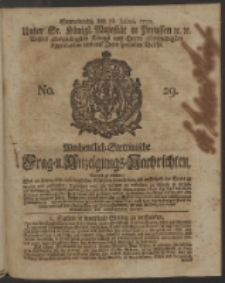 Wochentlich-Stettinische Frag- und Anzeigungs-Nachrichten. 1750 No. 29