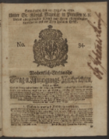 Wochentlich-Stettinische Frag- und Anzeigungs-Nachrichten. 1750 No. 34
