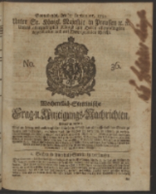 Wochentlich-Stettinische Frag- und Anzeigungs-Nachrichten. 1750 No. 36