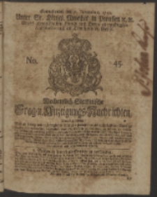 Wochentlich-Stettinische Frag- und Anzeigungs-Nachrichten. 1750 No. 45