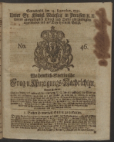 Wochentlich-Stettinische Frag- und Anzeigungs-Nachrichten. 1750 No. 46