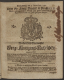 Wochentlich-Stettinische Frag- und Anzeigungs-Nachrichten. 1750 No. 49
