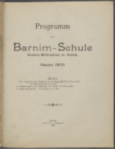 Programm der Barnim-Schule Knaben-Mittelschule zu Stettin. Ostern 1900