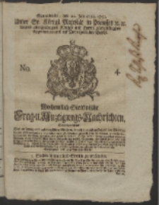 Wochentlich-Stettinische Frag- und Anzeigungs-Nachrichten. 1752 No. 4