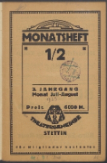 Monatsheft der Theatergemeinde e.V. Stettin. Jg. 3, 1923 H. 1-2