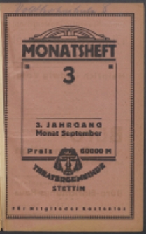 Monatsheft der Theatergemeinde e.V. Stettin. Jg. 3, 1923 H. 3