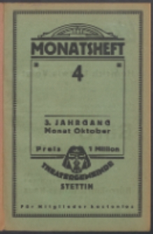 Monatsheft der Theatergemeinde e.V. Stettin. Jg. 3, 1923 H. 4