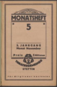 Monatsheft der Theatergemeinde e.V. Stettin. Jg. 3, 1923 H. 5