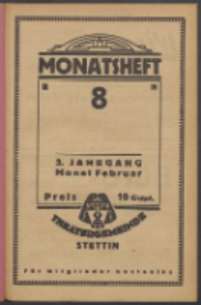 Monatsheft der Theatergemeinde e.V. Stettin. Jg. 3, 1924 H. 8