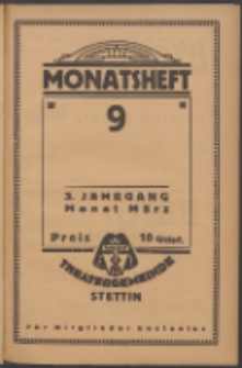 Monatsheft der Theatergemeinde e.V. Stettin. Jg. 3, 1924 H. 9
