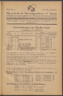 Monatsheft der Theatergemeinde e.V. Stettin. Jg. 10, 1930/1931 H. Nr. 4