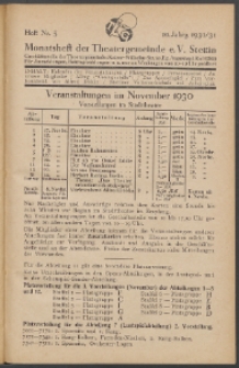 Monatsheft der Theatergemeinde e.V. Stettin. Jg. 10, 1930/1931 H. Nr. 5